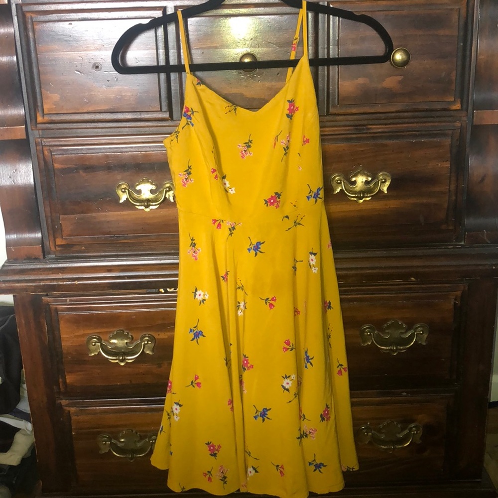 Mustard Yellow Old Navy floral dress - Picture 2 of 5